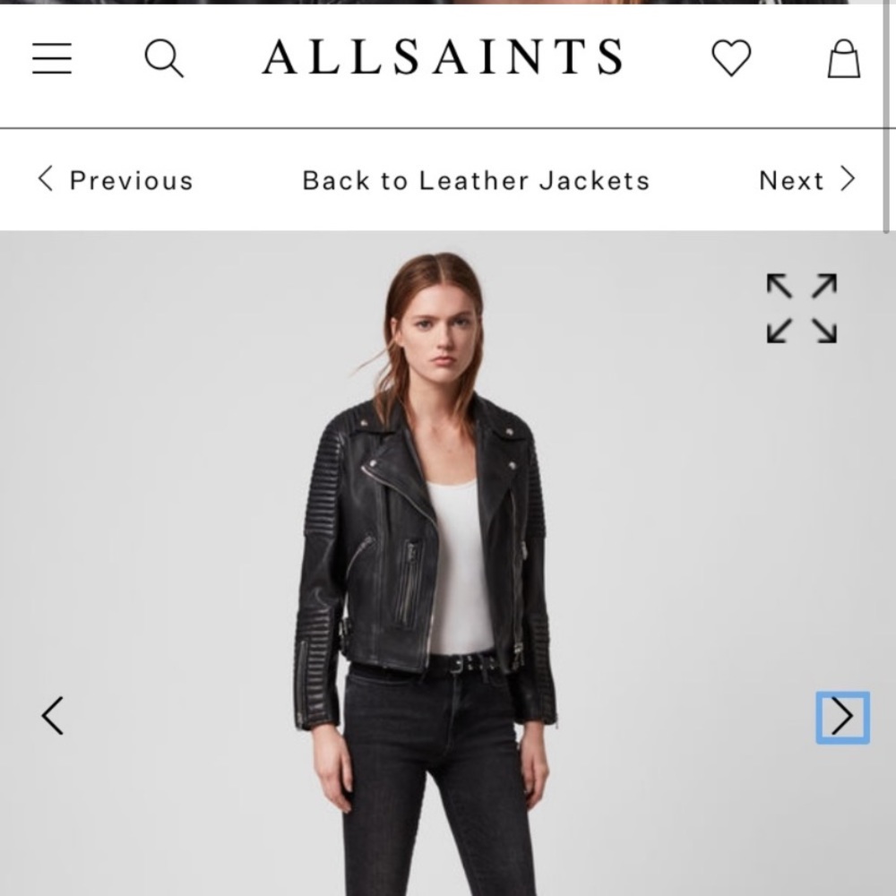 All saints motto leather Estella jacket retails for 585